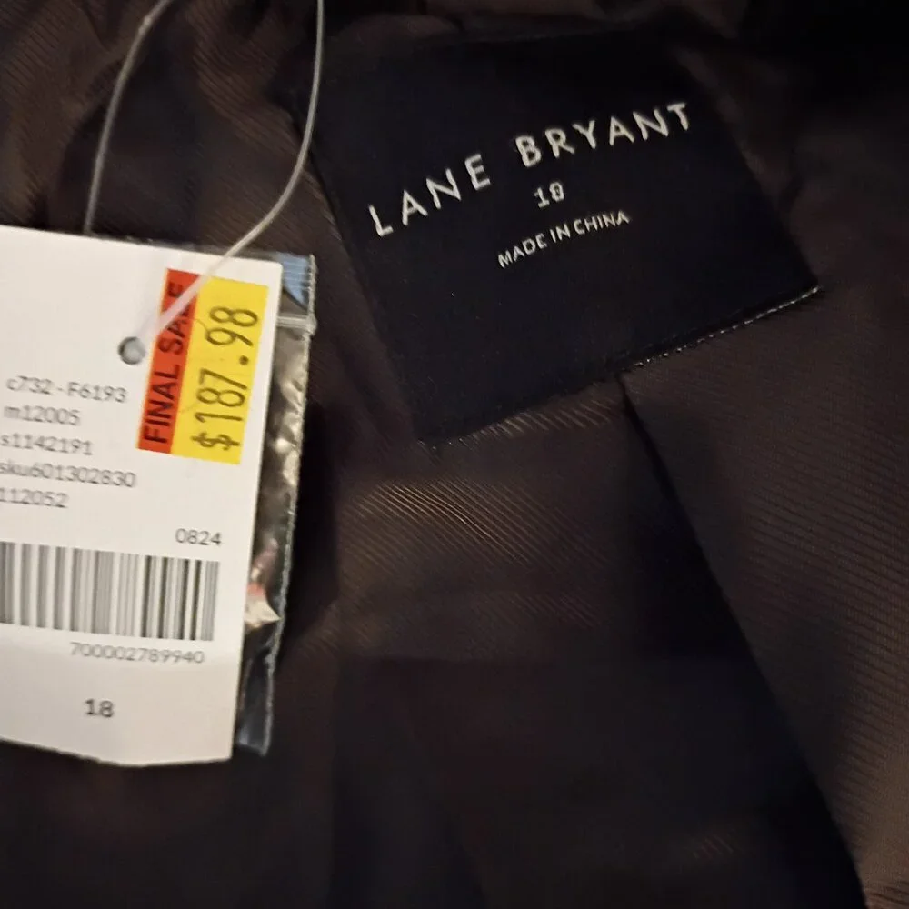 LANE BRYANT LEOPARD PRINT DOUBLE BREASTED JACQUARD COAT SIZE 18 NWT - Picture 9 of 9